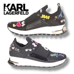 Karl Lagerfeld Paris Mattia Knit Stretch Sneakers Shoes